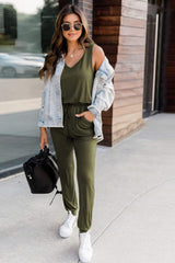 Drawstring Round Neck Sleeveless Jumpsuit - Trendsi - Flyclothing LLC