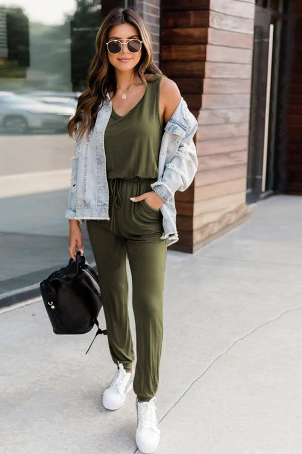 Drawstring Round Neck Sleeveless Jumpsuit - Trendsi - Flyclothing LLC