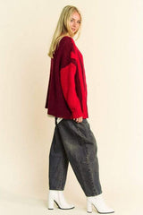 Davi & Dani Cable-Knit Color Block Open Front Cardigan - Trendsi - Flyclothing LLC