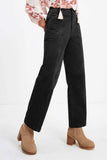 Half Elastic Waist Straight Pants - Trendsi - Flyclothing LLC