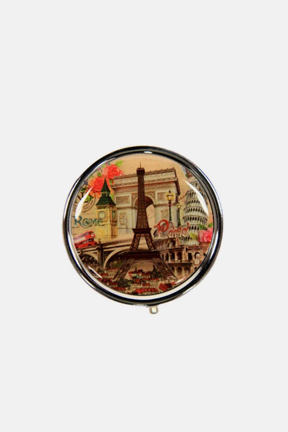 Nicole Lee USA Print Metallic Circular Large Pill Case - Trendsi - Flyclothing LLC