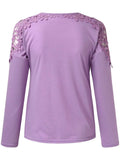Full Size Cutout Round Neck Long Sleeve T-Shirt - Trendsi - Flyclothing LLC
