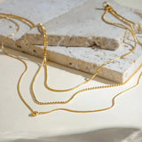 18K Gold-Plated Layered Necklace - Trendsi