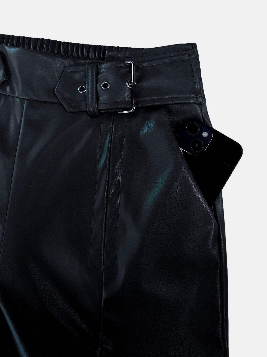 Half Elastic Waist Wide Leg Pants - Trendsi - Flyclothing LLC