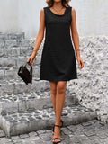 Asymmetrical Neck Sleeveless Mini Dress - Trendsi - Flyclothing LLC