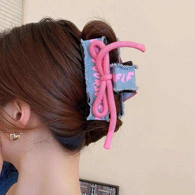 Acrylic Braided Rope Hair Claw Clip - Trendsi - Flyclothing LLC