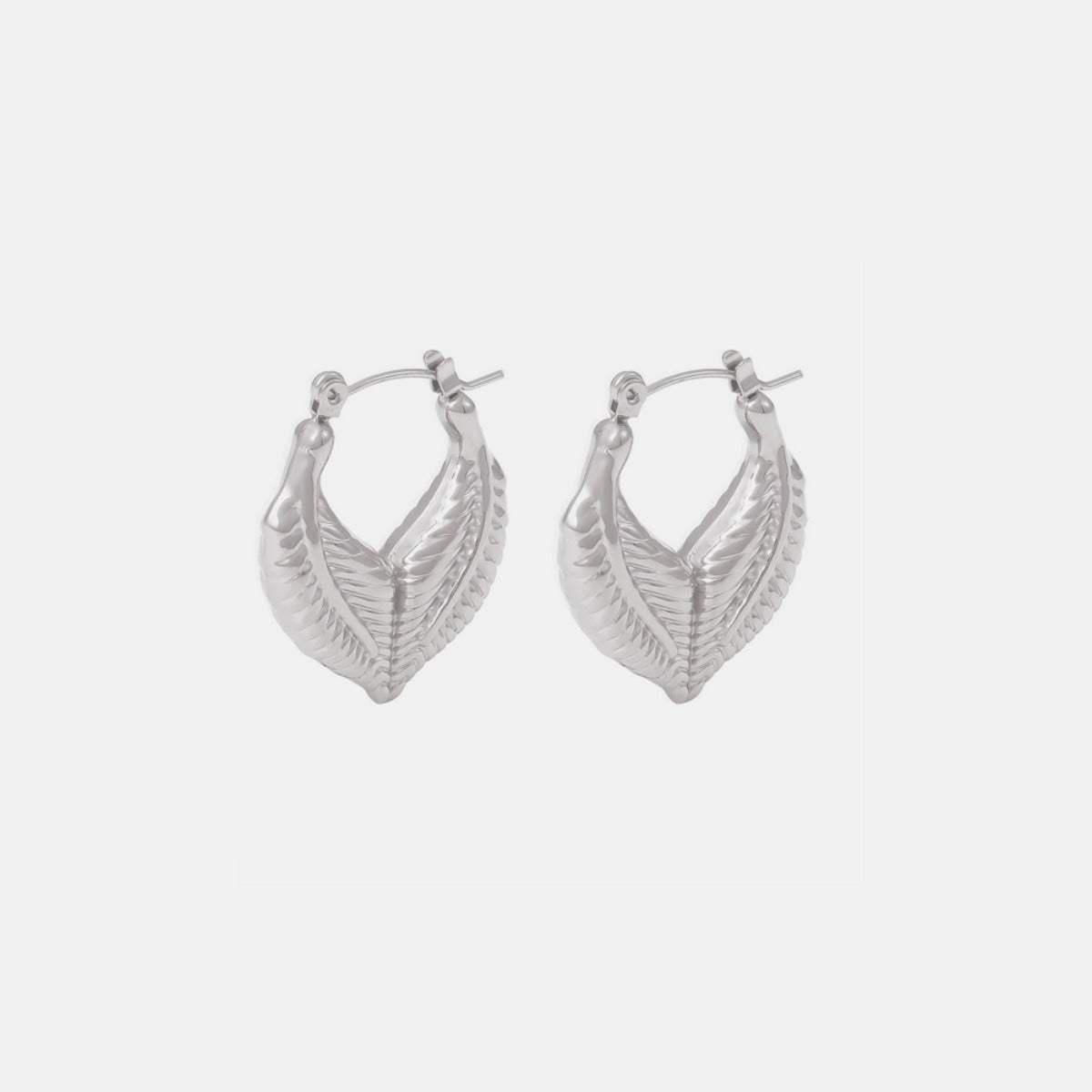 Titanium Steel Leaf Shape Earrings - Trendsi - Flyclothing LLC