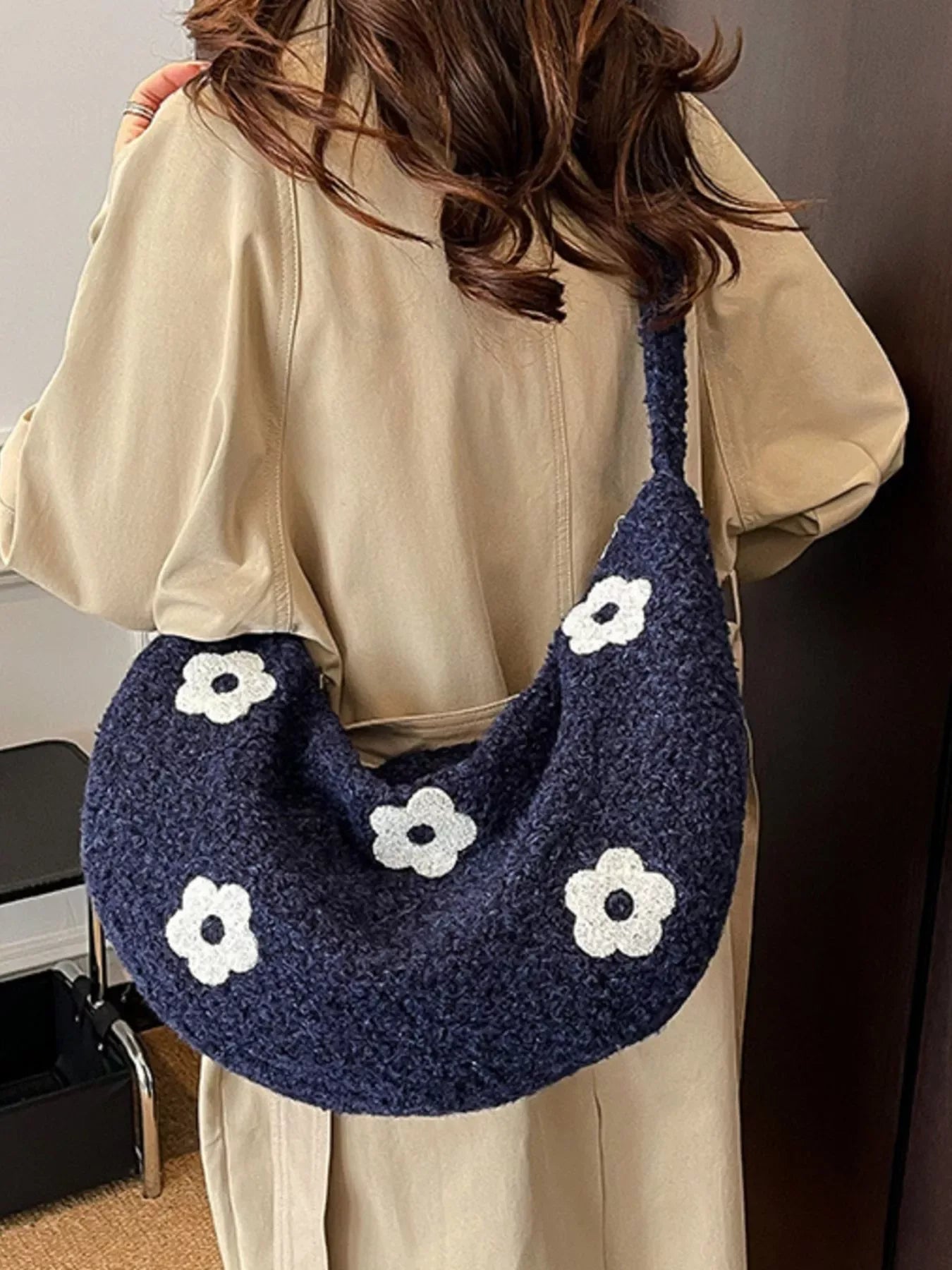 Floral Plush Crossbody Bag - Trendsi - Flyclothing LLC