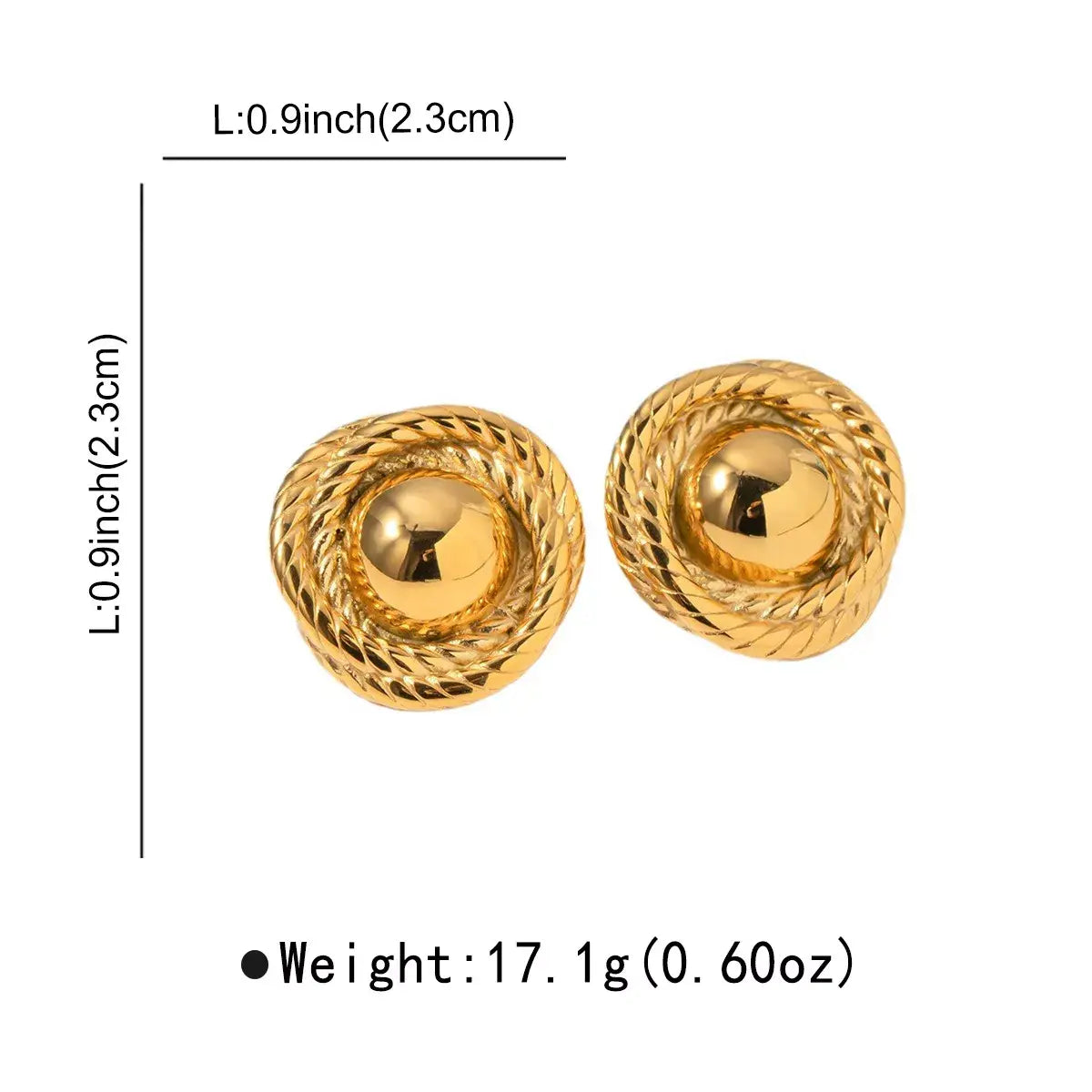 Twisted Rope Circle Stud Earrings - Trendsi - Flyclothing LLC