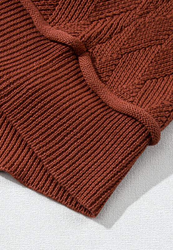 Diamond Round Neck Dropped Shoulder Sweater - Trendsi - Flyclothing LLC