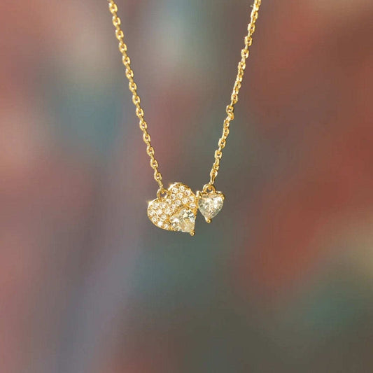 18K Gold-Plated 925 Sterling Silver Zircon Heart Necklace - Trendsi - Flyclothing LLC