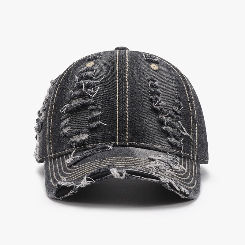 Distressed Adjustable Cotton Baseball Cap - Trendsi