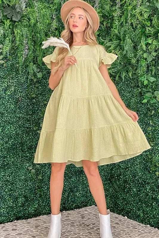 And The Why Cotton Gauze Baby Doll Casual Dress - Trendsi - Flyclothing LLC
