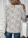Ruched Round Neck Long Sleeve Blouse - Trendsi - Flyclothing LLC