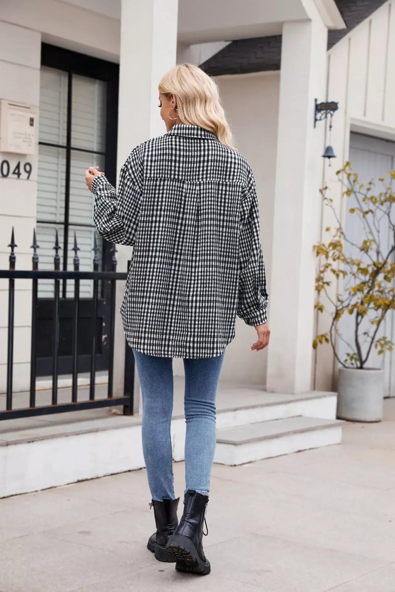 Casual Plaid Long Sleeve Shirt - Trendsi - Flyclothing LLC