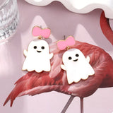 Halloween Ghost Dangle Earrings with Bow - Trendsi - Flyclothing LLC