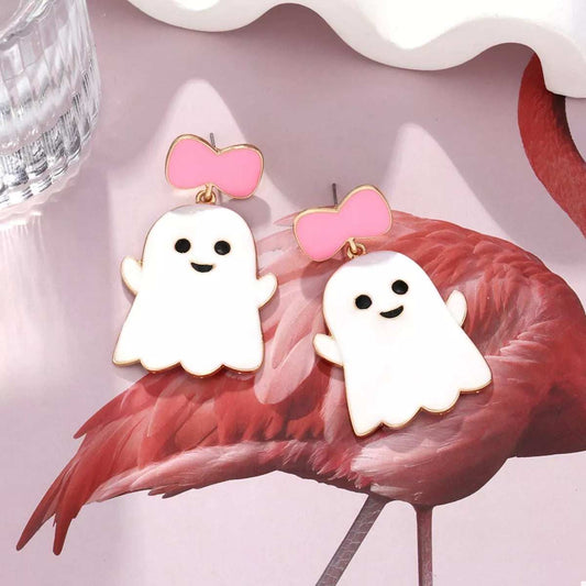 Halloween Ghost Dangle Earrings with Bow - Trendsi - Flyclothing LLC