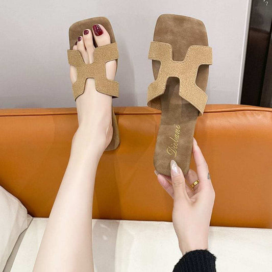 Open Toe Flats Sandals - Trendsi - Flyclothing LLC