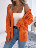 Openwork Open-Front Long Sleeve Cardigan - Trendsi - Flyclothing LLC