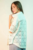 VERY J Plus Size Oversized Crochet Button Down Shirt Top - Trendsi