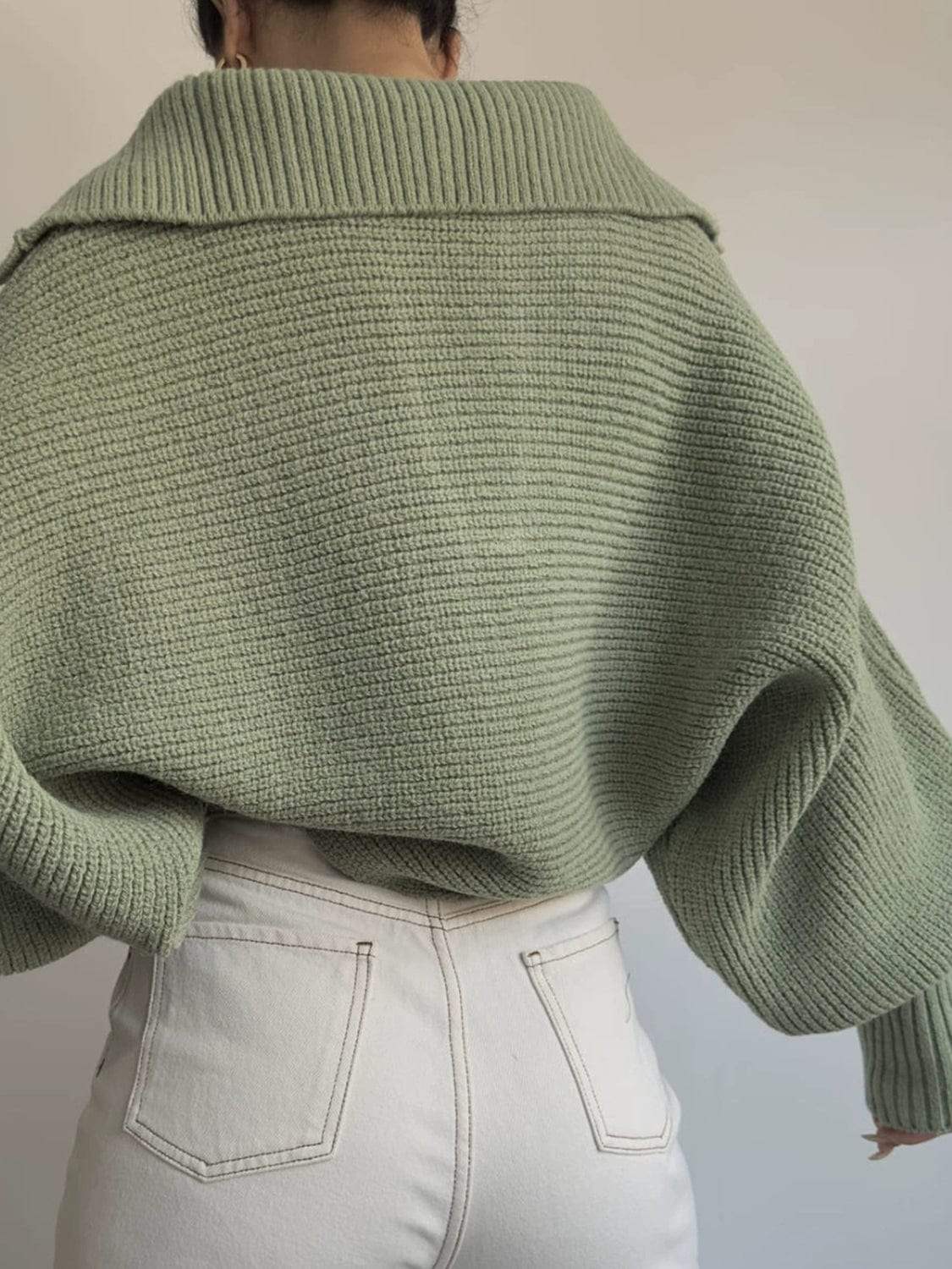 Johnny Collar Long Sleeve Sweater - Trendsi - Flyclothing LLC