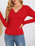 Notched Long Sleeve T-Shirt - Trendsi - Flyclothing LLC