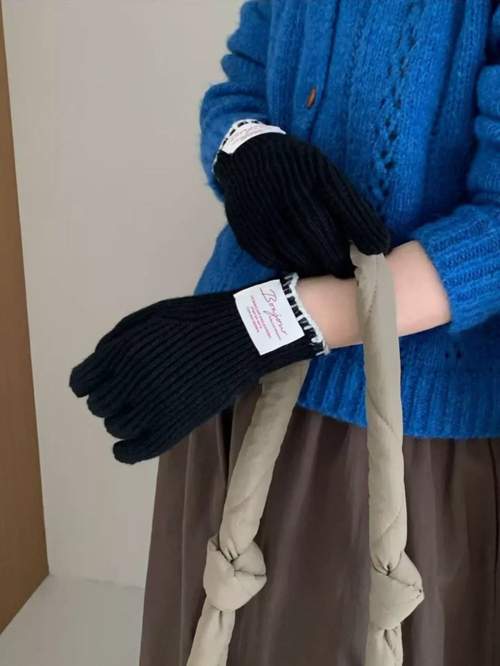 Ribbed Knit Gloves - Trendsi - Flyclothing LLC