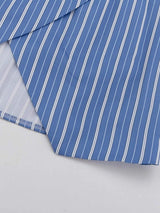 Striped Shirt and Asymmetrical Mini Skirt Set - Trendsi - Flyclothing LLC