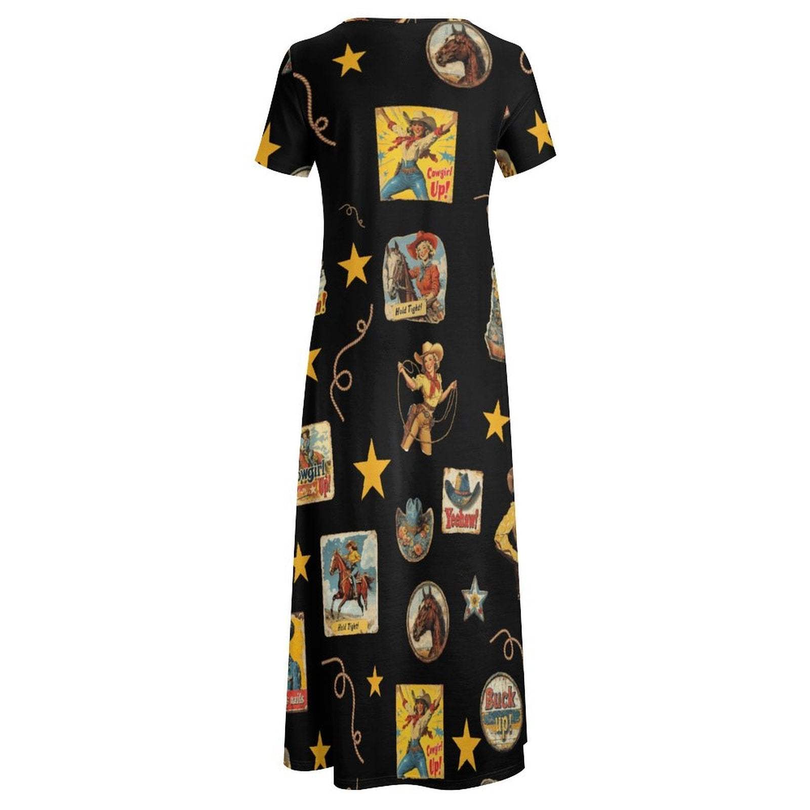Baha Ranch Vintage Cowgirl Collage Western Dress - Baha Ranch Western Wear - Flyclothing LLC