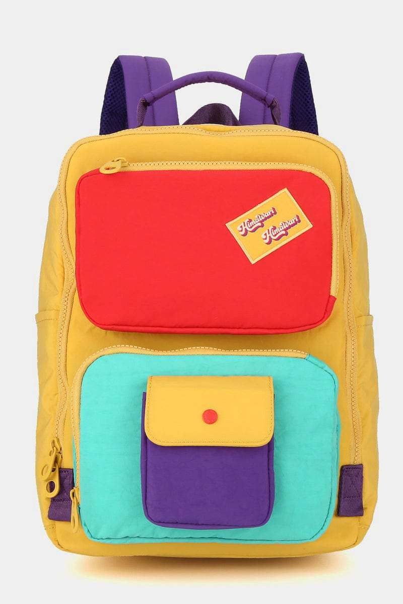 Himawari Contrast Nylon Backpack Bag with Handles - Trendsi - Flyclothing LLC