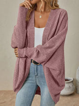Casual Knit Open Front Cardigan - Trendsi - Flyclothing LLC