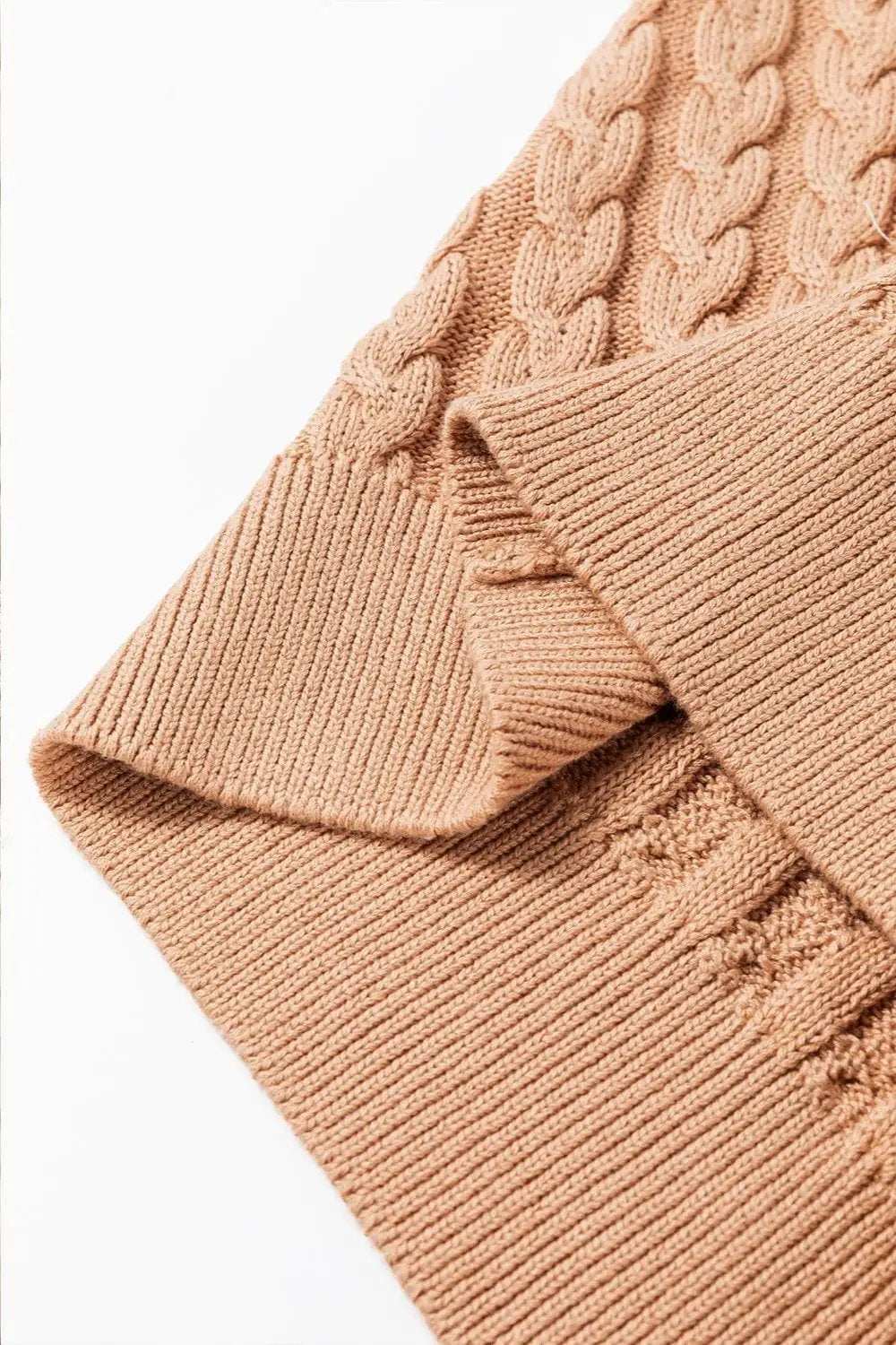 Cable-Knit Mock Neck Sweater Vest - Trendsi - Flyclothing LLC