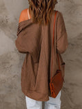 Pocketed Open Front Long Sleeve Cardigan - Trendsi
