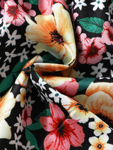 Children's Ruffled Bow Contrast Floral Dress with Headband - Trendsi - Flyclothing LLC