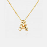 Gold-Plated Letter Pendant Necklace - Trendsi - Flyclothing LLC