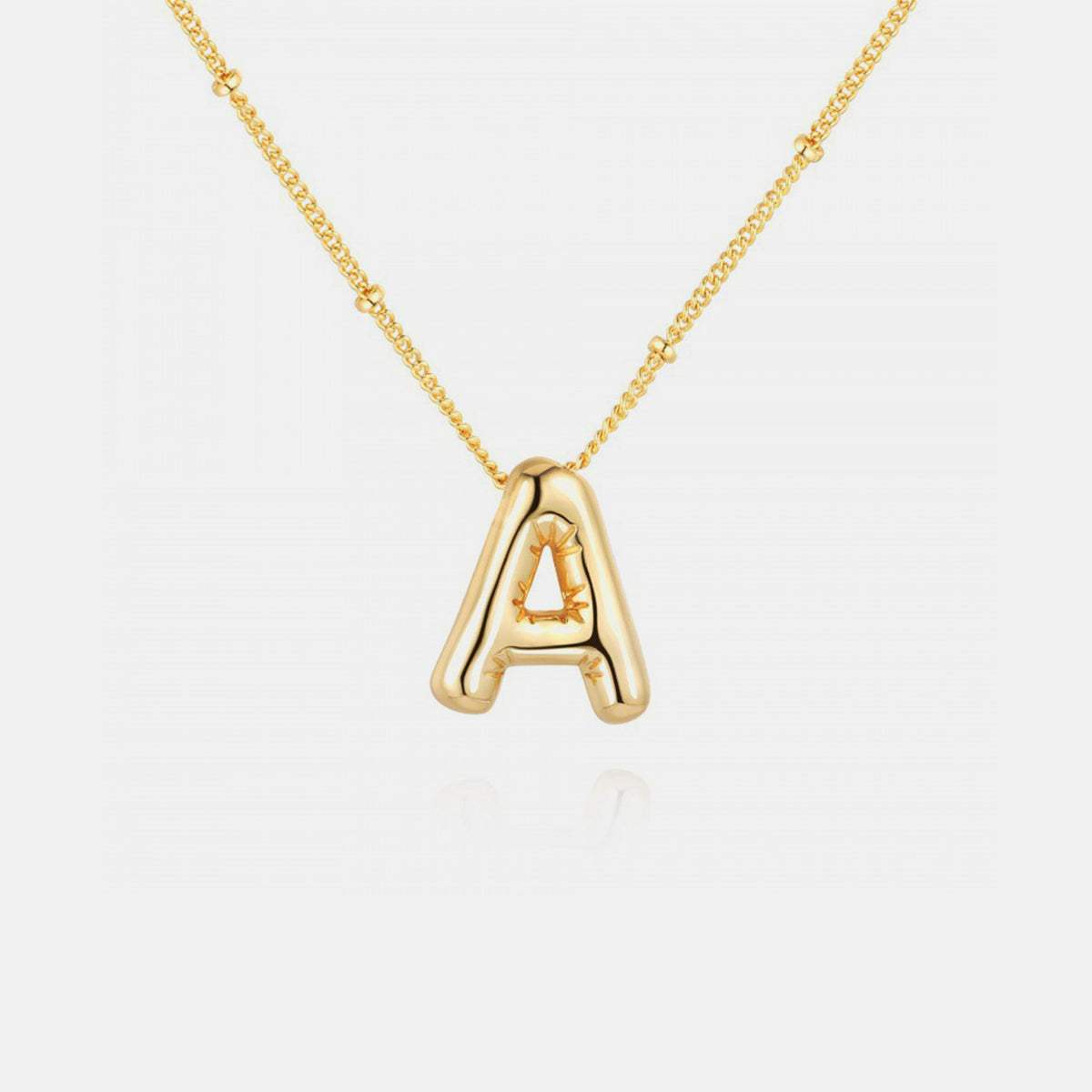 Gold-Plated Letter Pendant Necklace - Trendsi - Flyclothing LLC