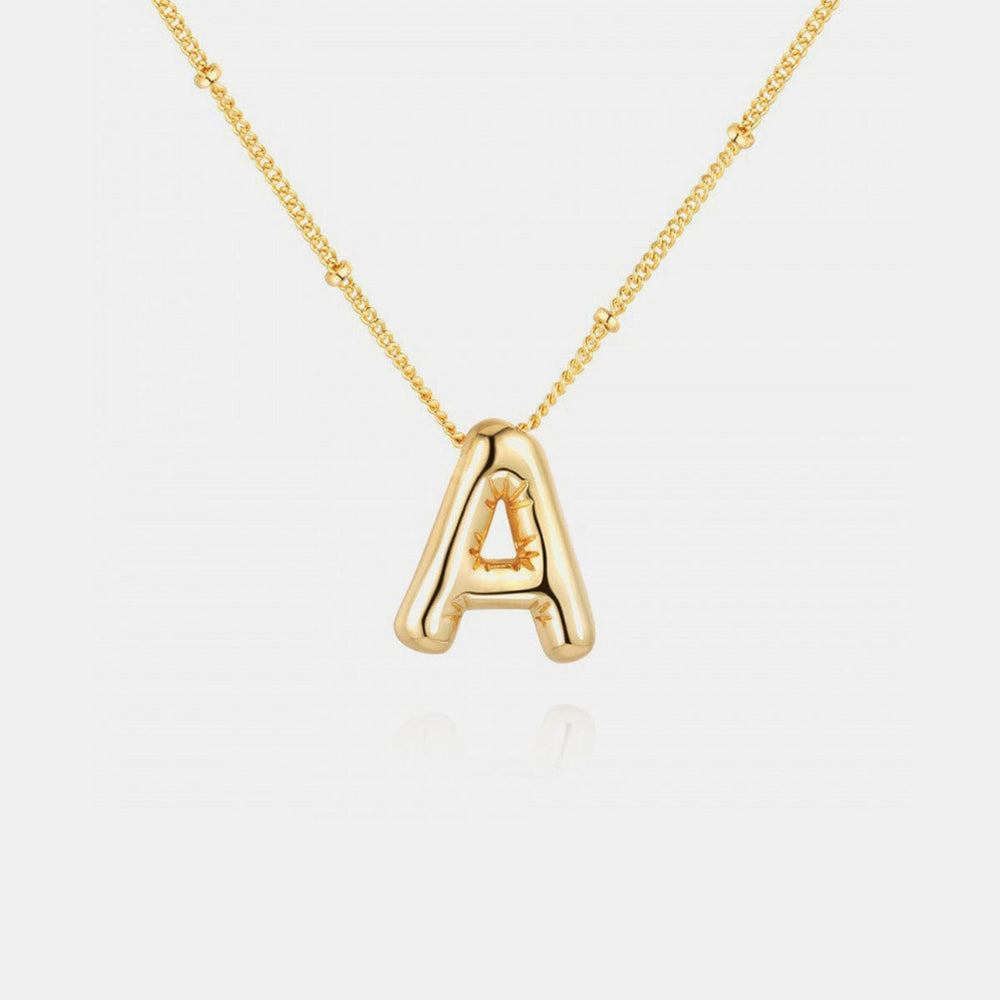 Gold-Plated Letter Pendant Necklace - Trendsi