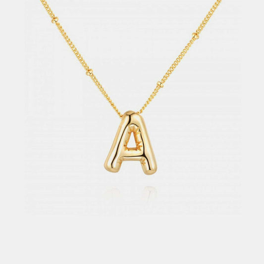 Gold-Plated Letter Pendant Necklace - Trendsi - Flyclothing LLC
