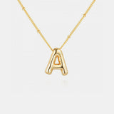 Gold-Plated Letter Pendant Necklace - Trendsi