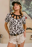 BiBi Leopard Print Front Top With Straps Detailed Front - Trendsi - Flyclothing LLC