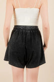 VERY J Mineral Washed Comfy Baggy Shorts - Trendsi