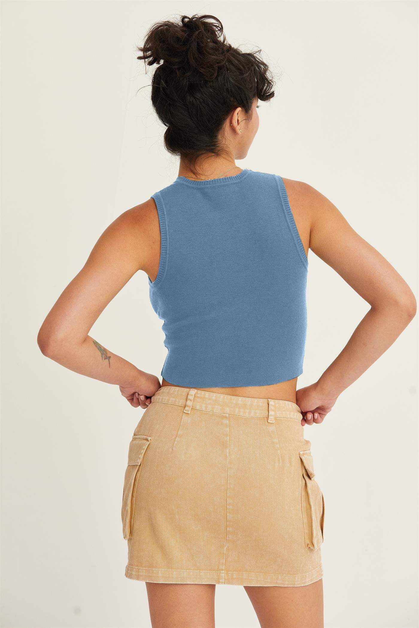 HYFVE Ribbed Knit Cropped Tank - Trendsi - Flyclothing LLC