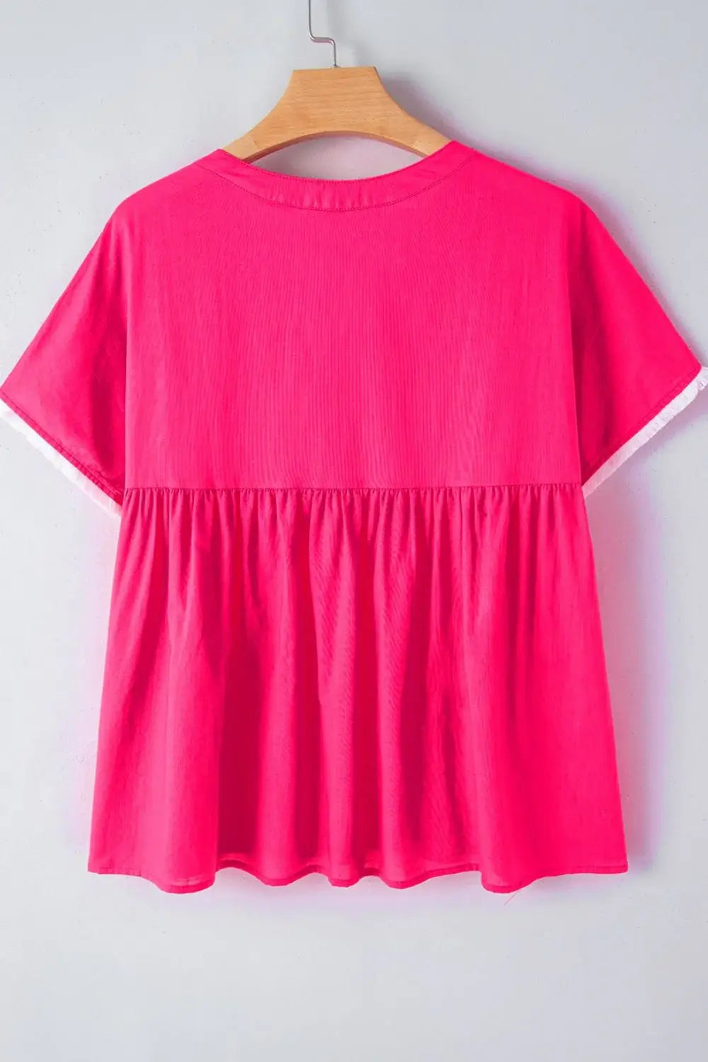 Geometric Embroidered Tassel Tie Neck Blouse - Trendsi - Flyclothing LLC