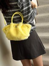 Fluffy Crossbody Bag with Buckle Detail - Trendsi - Flyclothing LLC