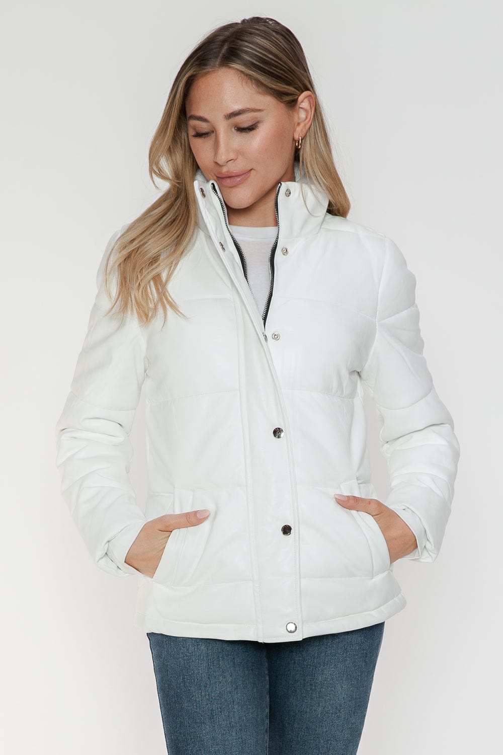 YMI Pocketed Zip Up Turtleneck Puffer Jacket - Trendsi - Flyclothing LLC