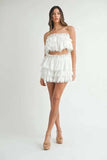 MABLE Ruffle Layered Crop Top and Mini Skirt Set - Trendsi - Flyclothing LLC