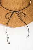 Fame Beaded Cowrie Shell Straw Weave Western Cowboy Hat - Trendsi - Flyclothing LLC