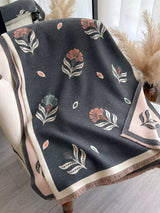 Printed Raw Hem Shawl - Trendsi - Flyclothing LLC