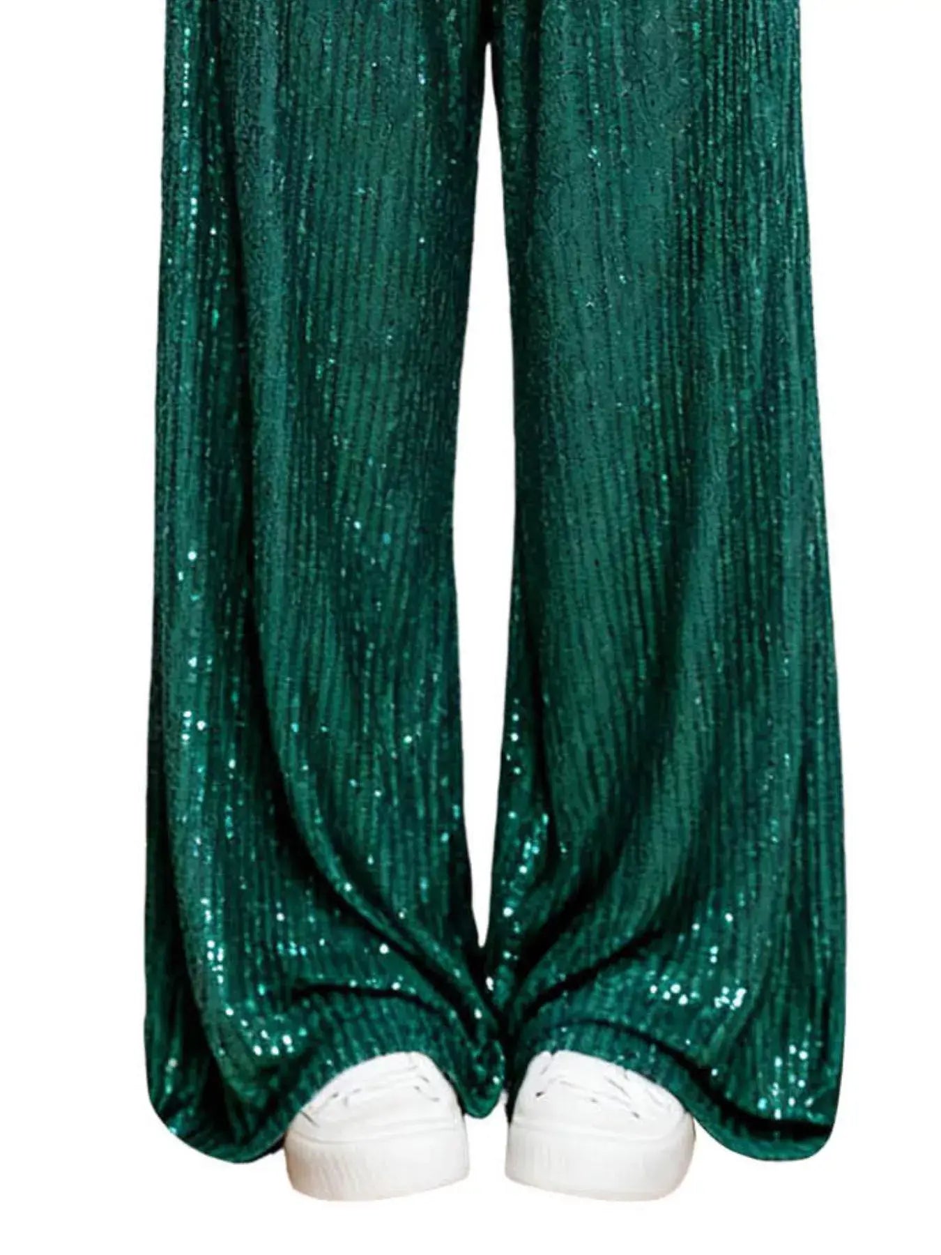 Sequin Wide-Leg Pants - Trendsi - Flyclothing LLC
