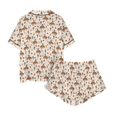 Baha Ranch Rodeo Cowboy Western Satin Ruffle Pajama Set